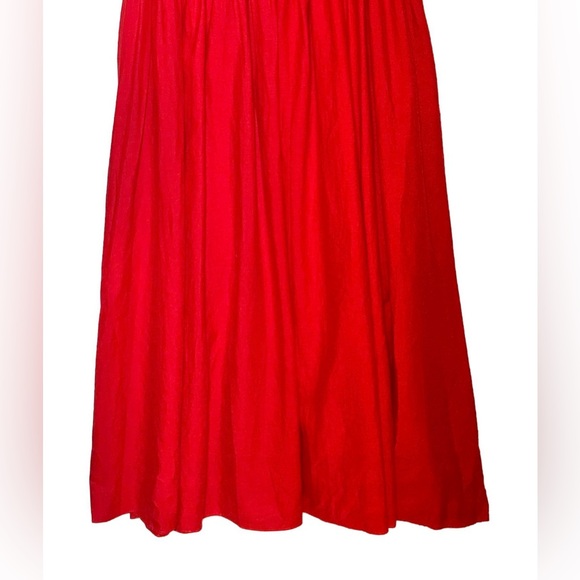 NEW Madewell Red Textured V-Neck Valentine’s Day Midi Dress with Pockets, Medium - Picture 10 of 15